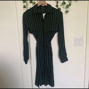 F21 black / green striped midi chevron